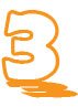 The numeral 3 in orange.